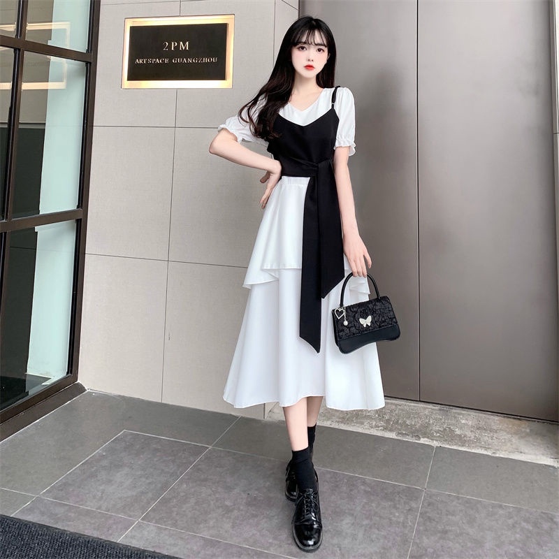 IELGY Set Áo Váy Thời Trang Phong Cách Pháp Cá Tính Cho Nữ