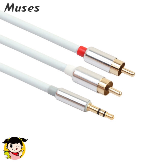 Muse07 Dây cáp chuyển đổi âm thanh 3.5mm nam sang 2 nam RCA chất lượng cao