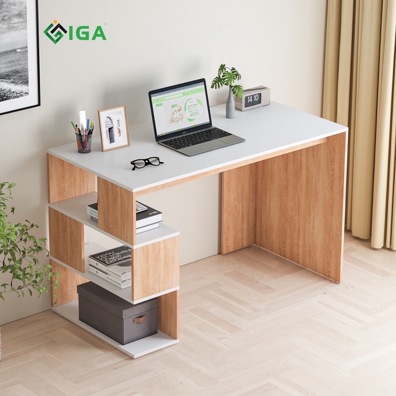 bàn học sinh kết hợp kệ sách 3 tầng đa năng, bàn làm việc GP226.13