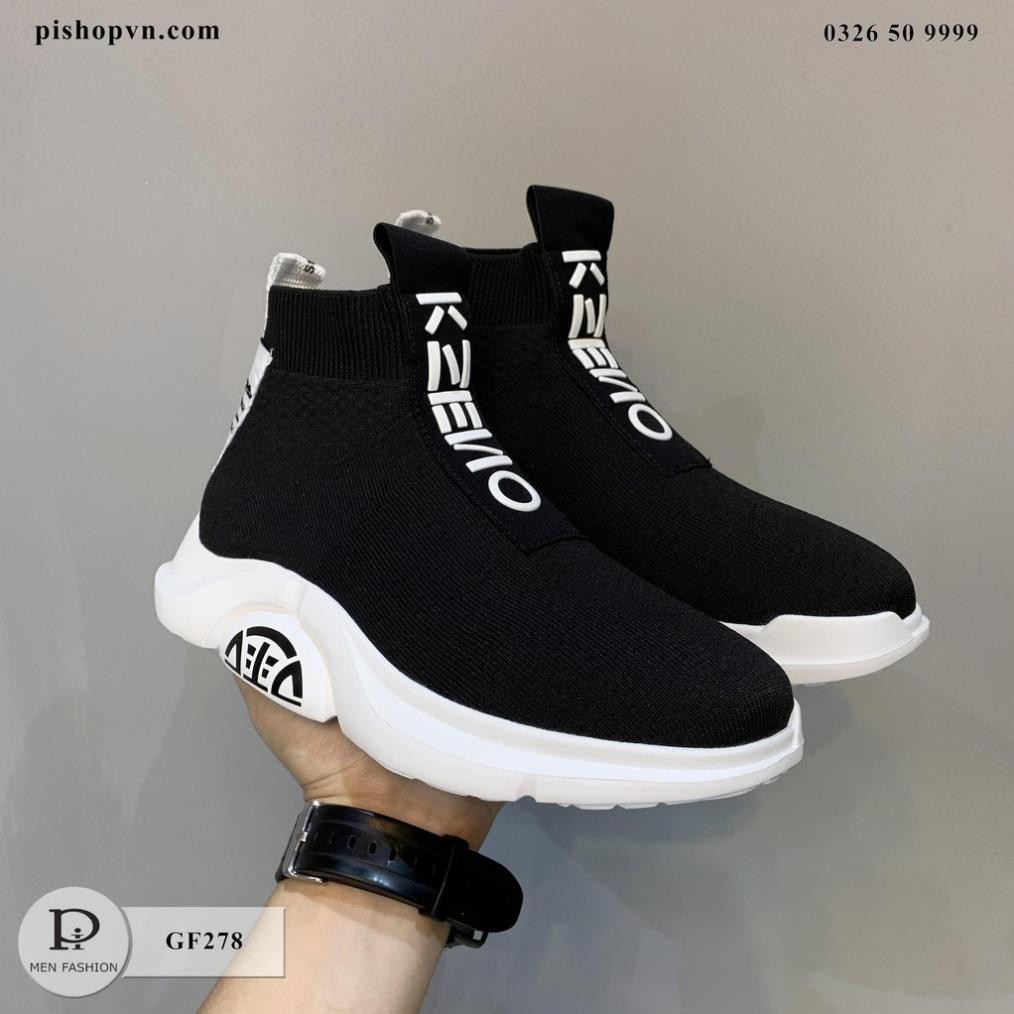 Giày nam sneaker cao cổ chất liệu vải dệt kim đàn hồi thoáng khí GF278 htstore | BigBuy360 - bigbuy360.vn