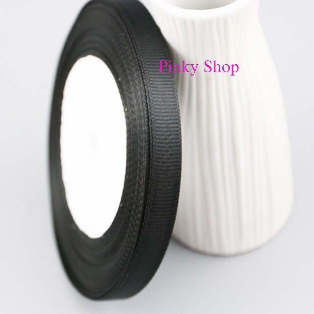 Ruy băng gân vải trơn 0.5 cm cuộn 20m màu đen, trắng Pinky Shop mã RBGT0.5-1