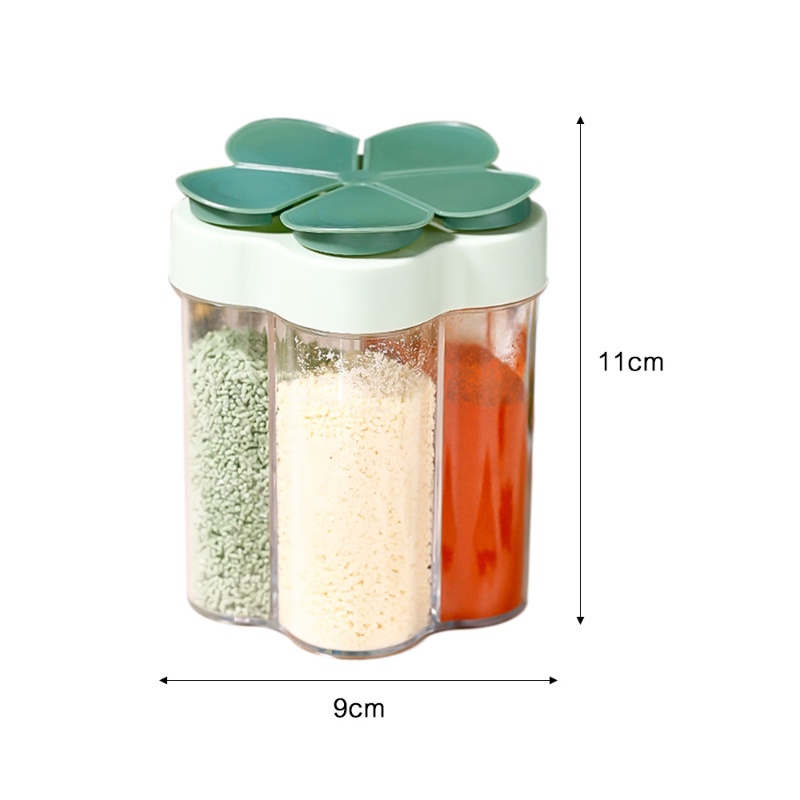 Hộp Đựng Gia Vị Trong Suốt Có Nắp Đậy Chống Ẩm Đa Năng 5 Trong 1