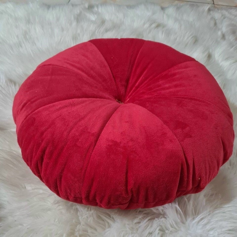 Đệm ngồi bệt  hình tròn bí ngô kiểu dáng mới 45cm vải nỉ nhung mềm mịn chuyên decor phòng khách