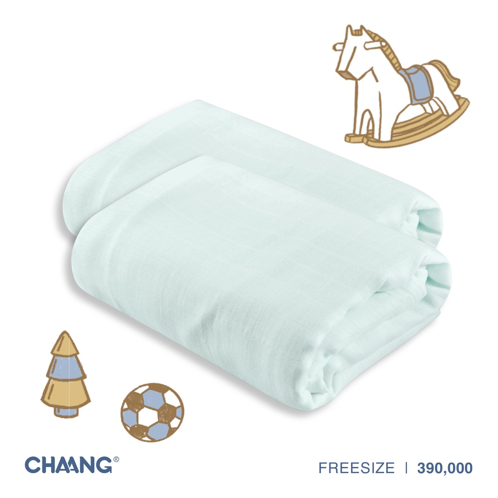 [CHAANG]Set 2 khăn xô cho bé Chaang xanh mint