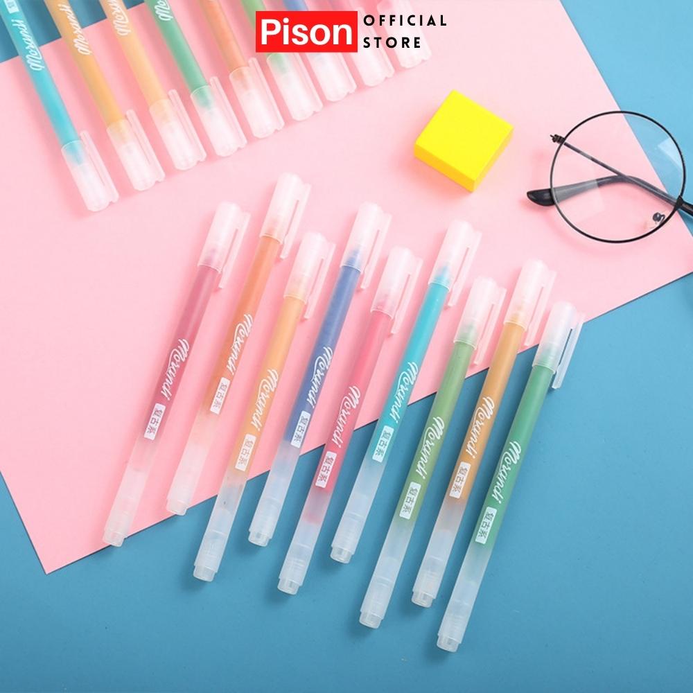 Hộp 9 bút bi nước Morandi Resun mực gel nhiều màu Pison ngòi viết 0.5mm - 1 bộ