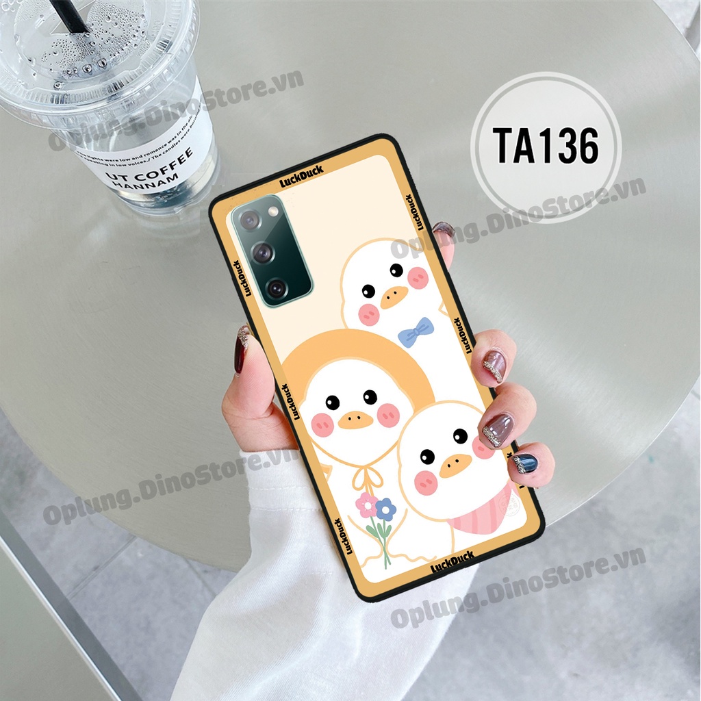 Ốp lưng Samsung S20/S20+/S20 Plus/S20 Ultra/S20 FE in hình chú vịt vui vẻ may mắn, Lucky Duck dễ thương bảo vệ camera.