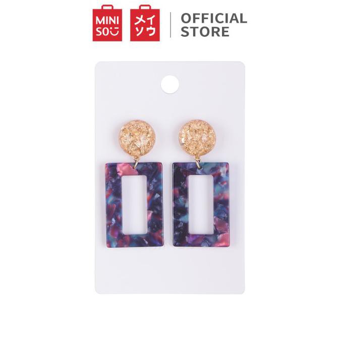 Bông Tai Miniso Hình Vuông Đơn Giản Thanh Lịch Thời Trang Cho Nữ