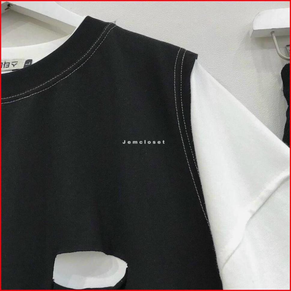 Áo Phông Nữ, Set Áo Thun Trắng mix Gile Đen Siêu Xinh Hàng Loại 1 | BigBuy360 - bigbuy360.vn