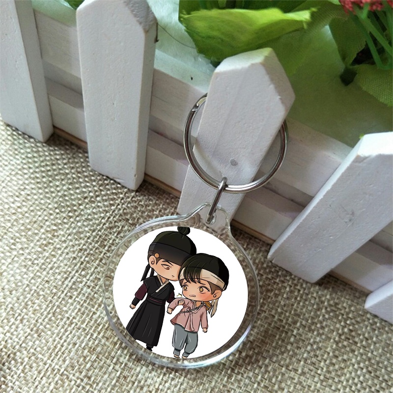 ( Tròn ) Móc mica treo chìa khóa in hình Dạ ký bl cute anime chibi xinh xắn