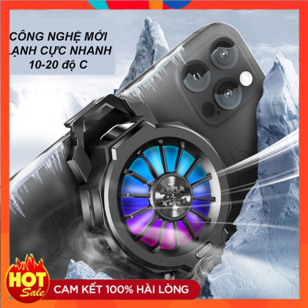Quạt tản nhiệt điện thoại Cooling Pad hot 2022 - mẫu quạt tản nhiệt làm mát điện thoại siêu nhanh, tặng găng chơi game