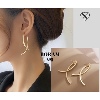 Bông tai/ Khuyên tai nữ dáng dài hình dáng độc đáo mạ bạc s925 cao cấp Hàn Quốc - BORAM