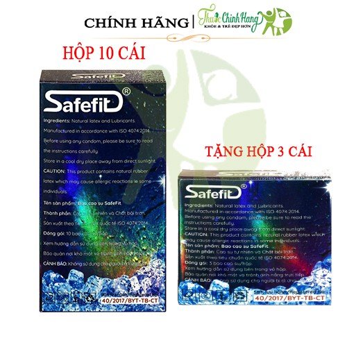 Bao Cao Su Safefit Freezer Max Siêu Mỏng Mát Lạnh Hộp 3 Chiếc [CAO CẤP- CHÍNH HÃNG]