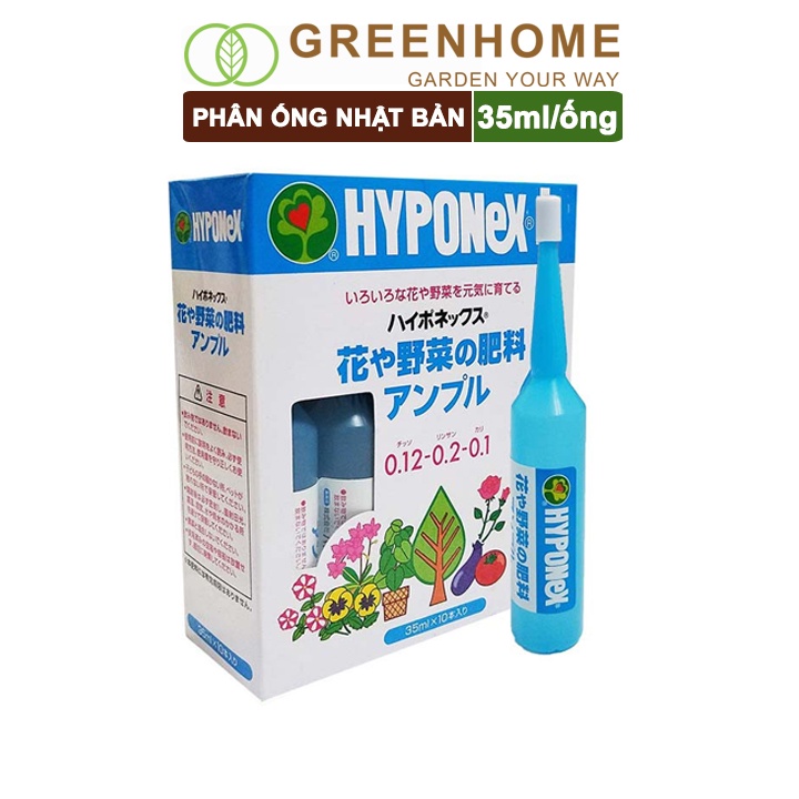 Phân bón dạng ống Nhật, Hyponex, Blue Ampule, ống 35ml, tiện lợi, chuyên cây nội thất, kiểng lá, cây để bàn |Greenhome