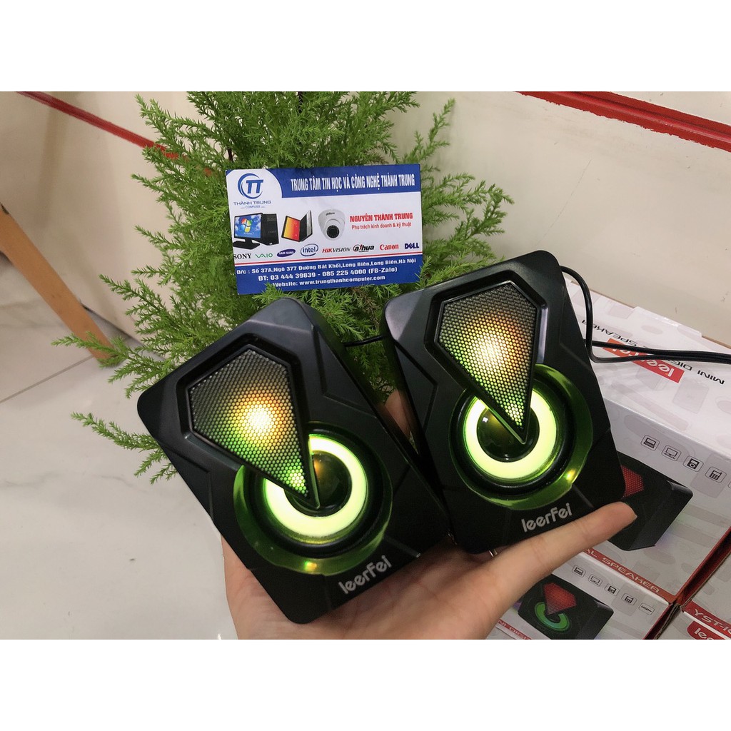 Loa mini 2.0 LeerFei YST-1046 - Loa vi tính mini LED RGB bảo hành 6 tháng | giá cực rẻ