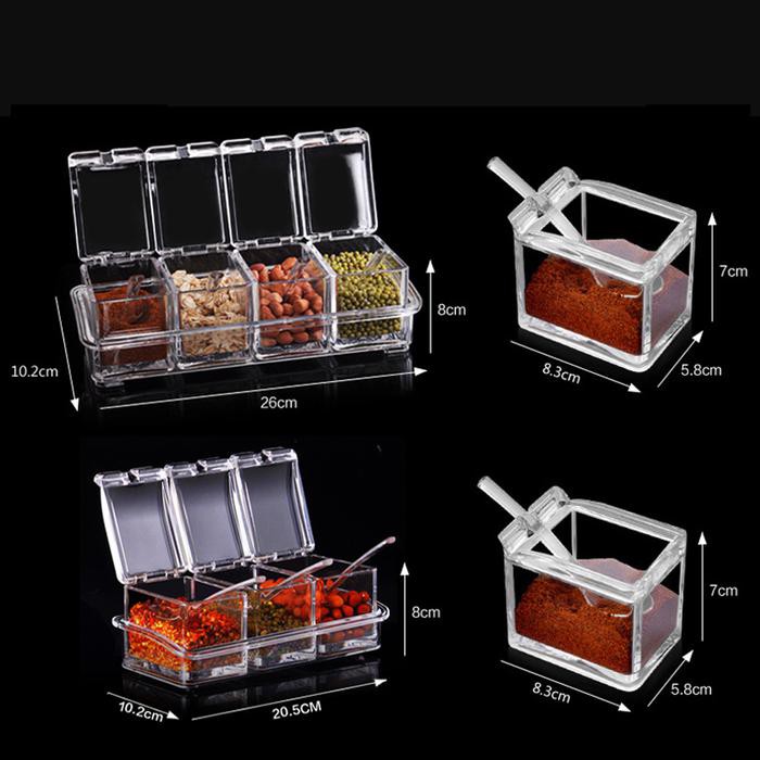 1 Bộ 4 Hộp Đựng Gia Vị Trong Suốt 069 | BigBuy360 - bigbuy360.vn