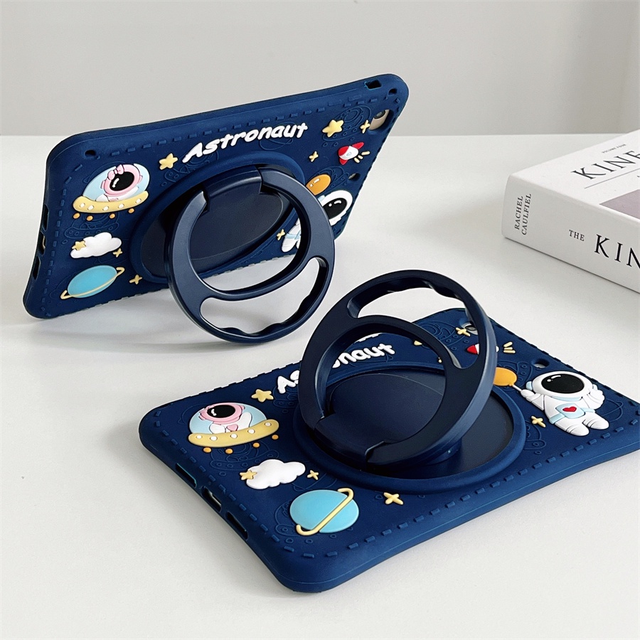 Ốp Máy Tính Bảng Xoay 360 Độ Cho OPPO Air 10.36 "2022 OPD2102 X21N2 ​​Ốp Điện Thoại Dẻo Họa Tiết Phi Hành Gia Kèm Giá Đỡ Và Dây Đeo Chống Sốc Tiện Dụng