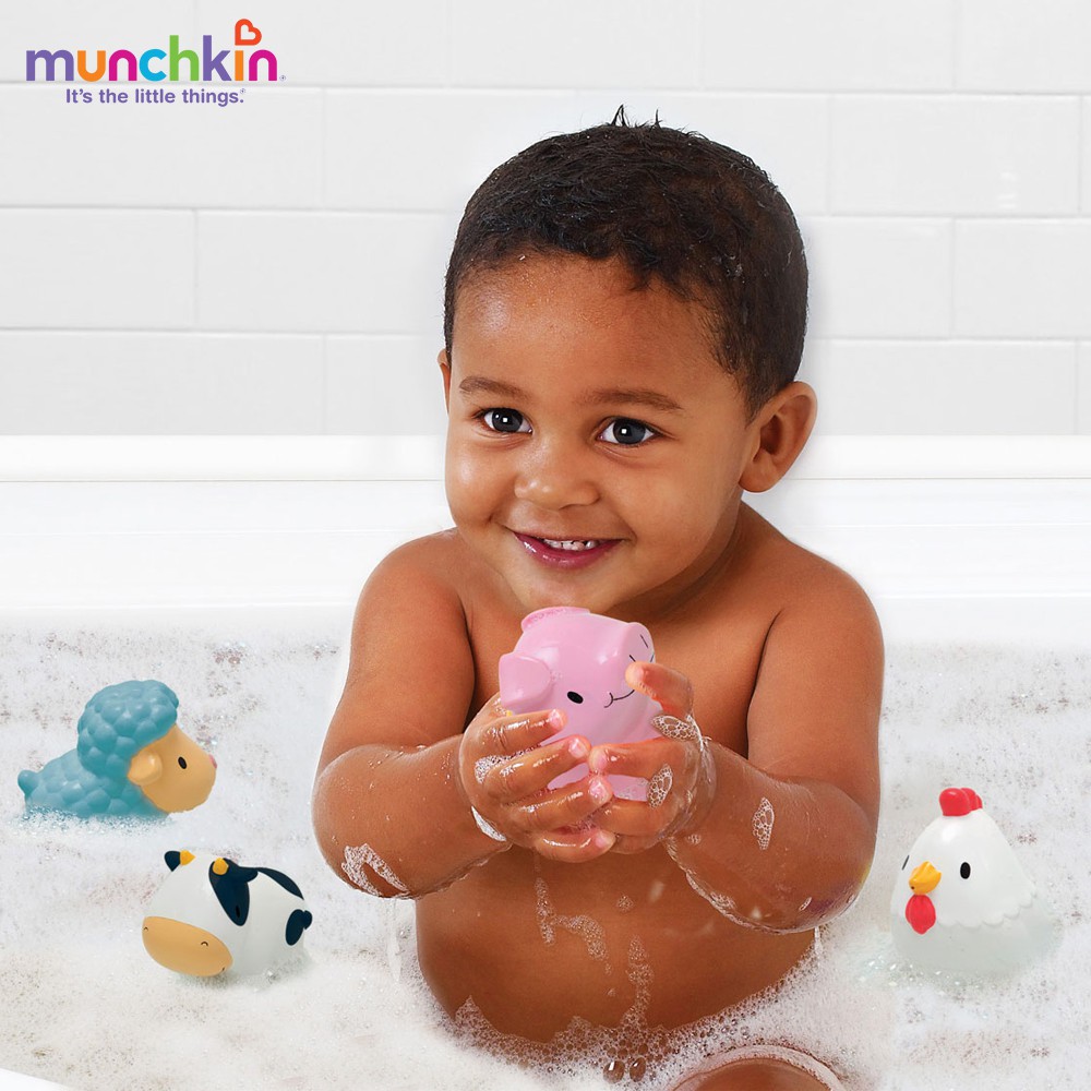 [MUNCHKIN CHÍNH HÃNG] SET ĐỒ CHƠI NHÀ TẮM 4 SINH VẬT NÔNG TRẠI MK43882