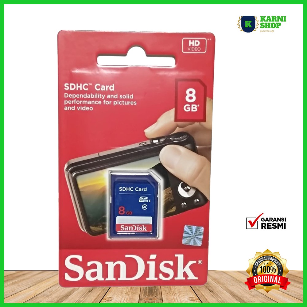 Thẻ Nhớ SDHC 8GB CLASS 4 Hiệu Sandisk