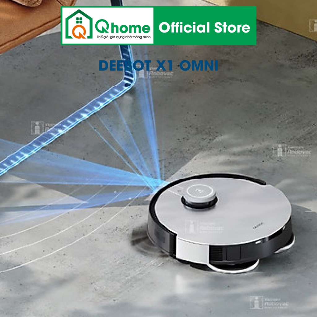 Robot hút bụi lau nhà Ecovacs Deebot X1 Omni hàng  tự giặt khăn lau, tự đổ rác