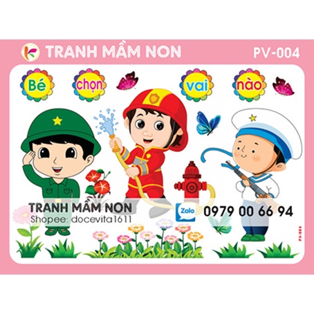Decal mầm non - GÓC PHÂN VAI-1 Khổ to 127x80