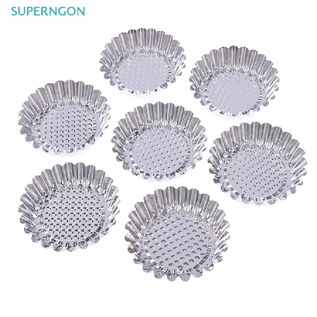 1 / 6 Khuôn Tròn Làm Bánh Cupcake Bằng Thép Không Gỉ