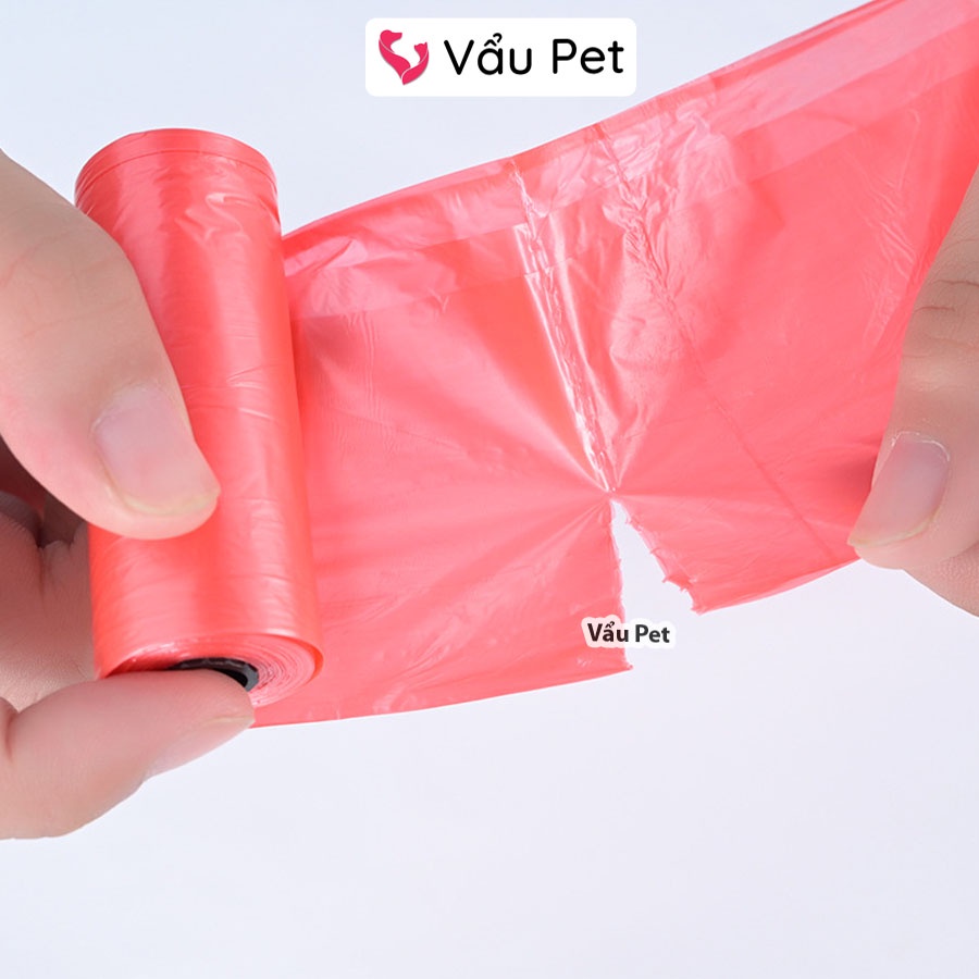 Túi nilon hót phân chó mèo thú cưng - Túi đưng phân chó mèo tự phân hủy (Cuộn 15 túi) Vẩu Pet Shop