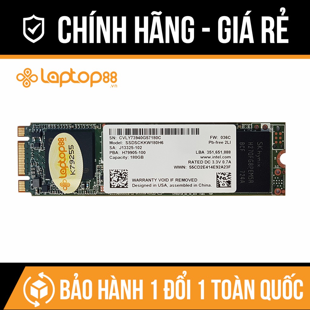 Ổ cứng SSD M.2 2280 Intel 540s -180 GB - BẢO HÀNH CHÍNH HÃNG 36 THÁNG