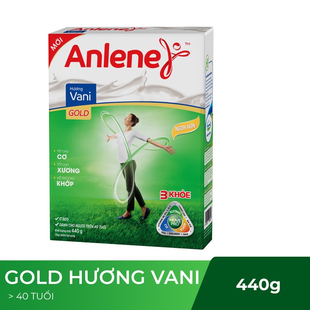 Sữa bột Anlene Gold Movepro Hộp 440g (Vani (trên 40 tuổi)):Sôcôla trên 51 tuổi