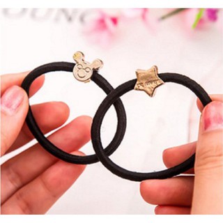 Dây cột tóc đính hạt màu đen SC20