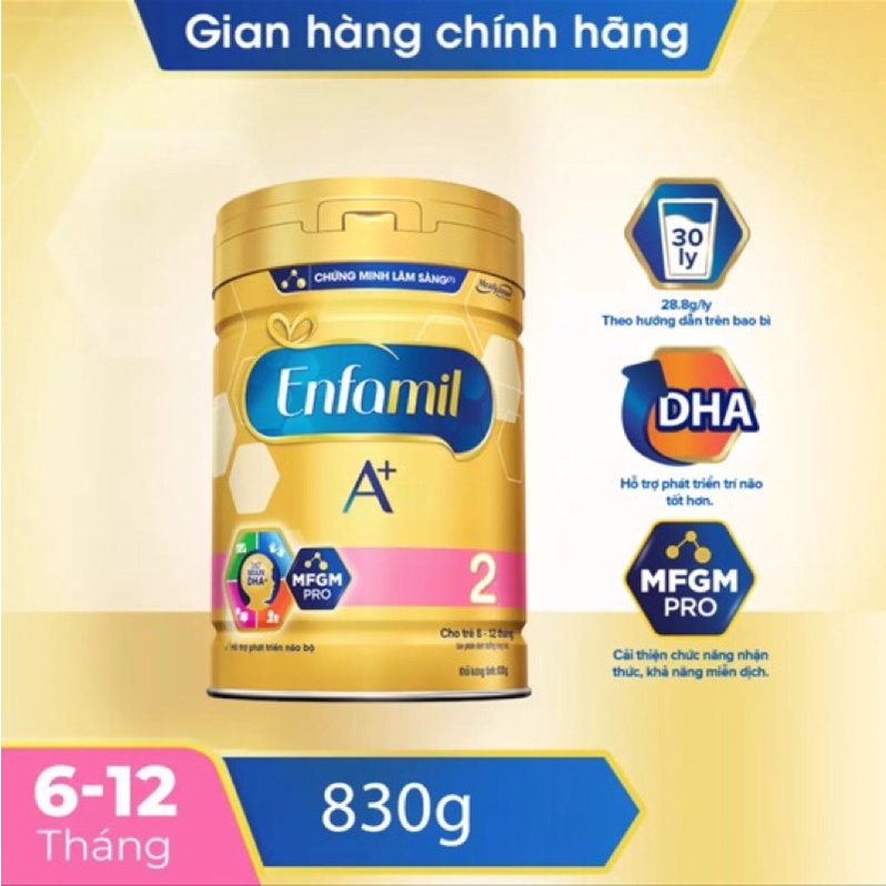 Sữa bột Enfamil số 2 lon 830g/400g