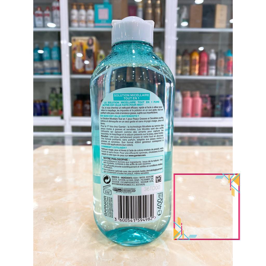 (400ML Pháp) Nước Tẩy Trang Garnier SkinActive Solution Micellaire Tout en 1