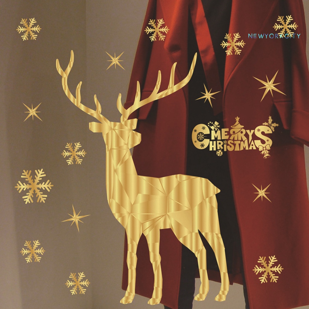 Miếng Dán Trang Trí Giáng Sinh Hình Tuần Lộc Màu Vàng Dễ Thương