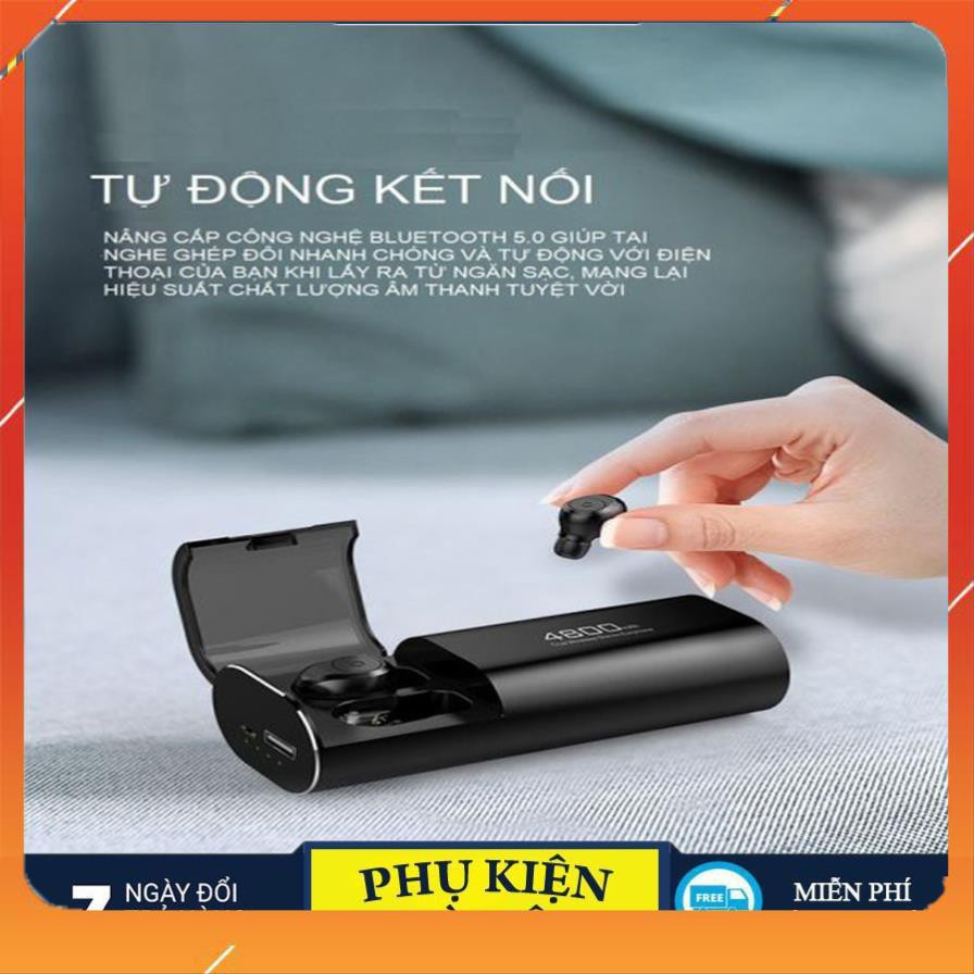 Tai Nghe + Sạc Dự Phòng #S11 -Bluetooth 5.0 Chống Nước IPX7 - Nghe nhạc lên 100h - Tự Động Kết Nối - Chống ồn CVC 8.0