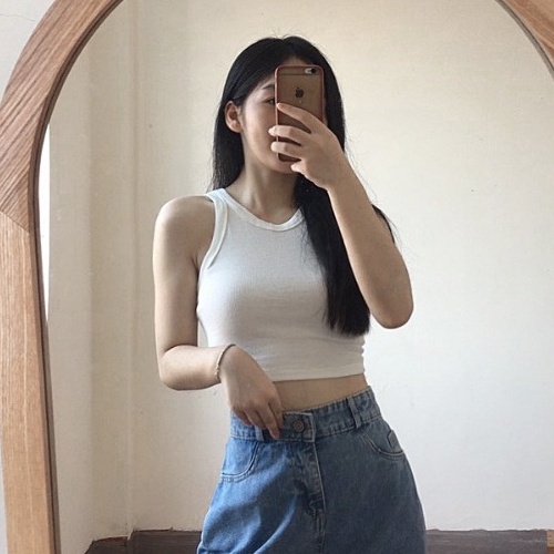 Áo croptop ba lỗ khoét vai,Tank Top Classic màu trơn kiểu ôm body vải Cotton co giãn tốt A22