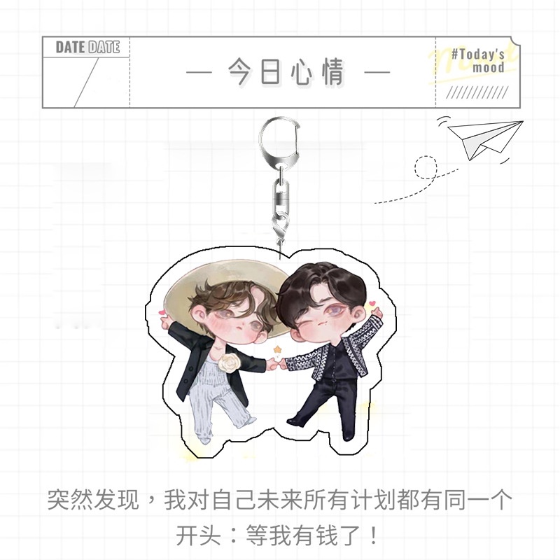 Móc Khóa Hai Lớp Bằng Acrylic Hình Bánh Sandwich Xiao Zhan Wang Yibo