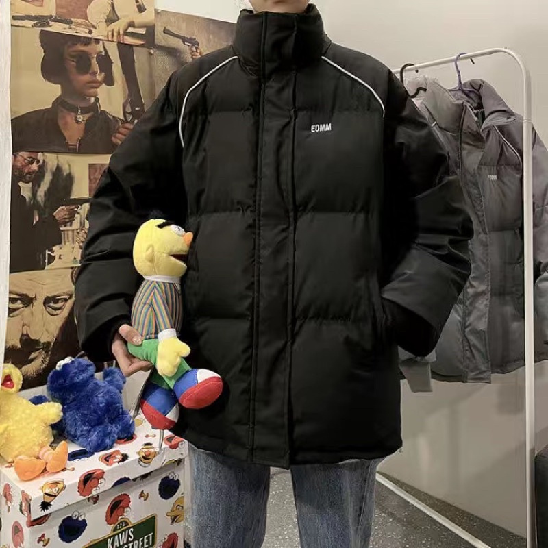 Áo phao bigsize unisex nam nữ cổ lọ tay len chống gió