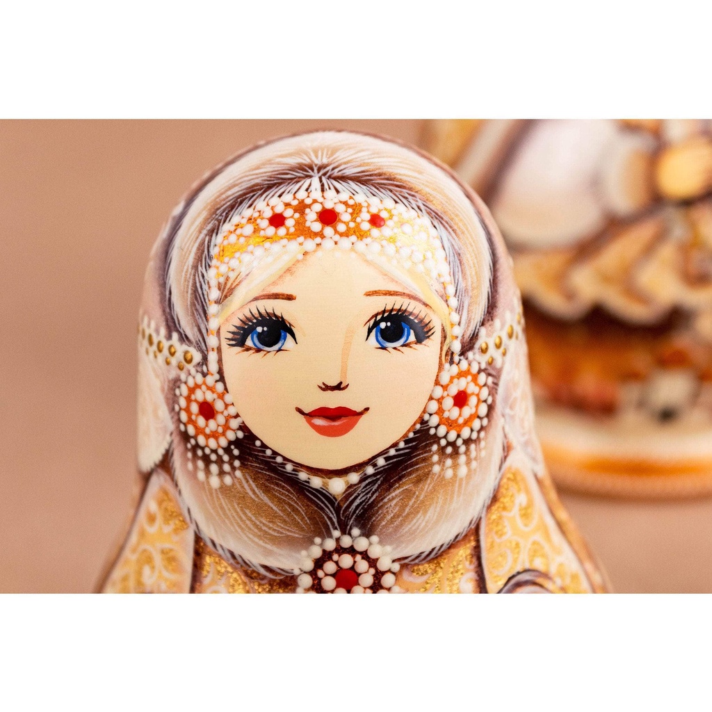 BỘ COMBO BÚP BÊ NGA MATRYOSHKA 22CM CAO CẤP  VÀ LẬT ĐẬT NGA CỰC ĐẸP, THANH LỊCH VÀ SANG TRỌNG