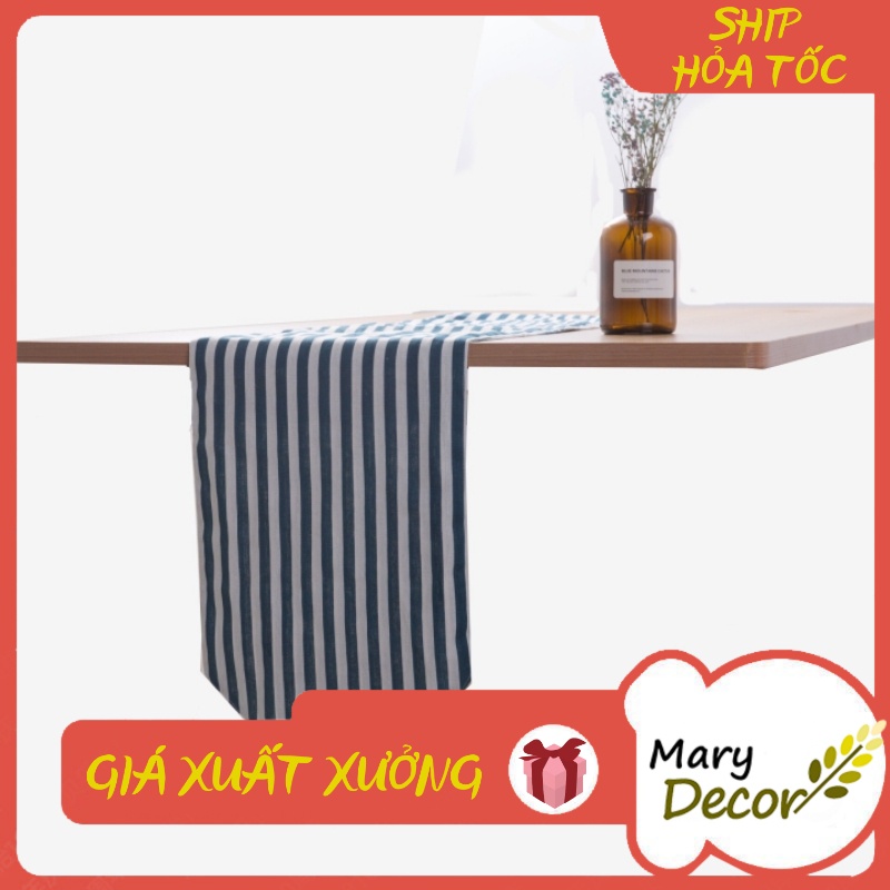 KHĂN RUNNER MARY DECOR - SỌC XANH TO KR-I07