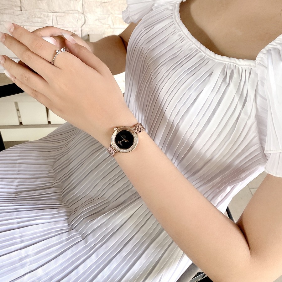 Đồng Hồ Nữ Julius JA-1272D Hàn Quốc Dây Thép (Đen)