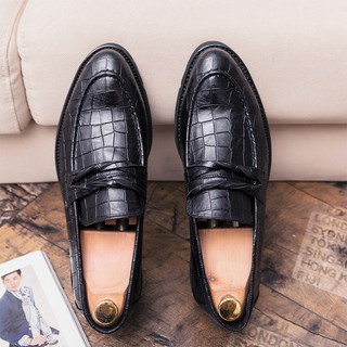 Giày da lười nam dập vân cá sấu sang trọng lịch lãm