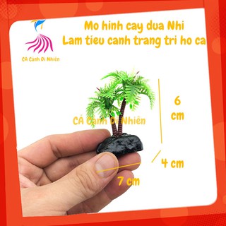 Cây dừa bằng nhựa làm tiểu cảnh trang trí hồ bể cá hòn non bộ