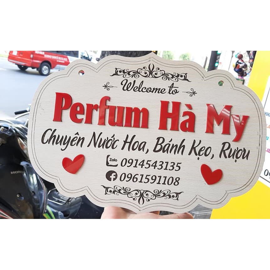 Bảng Gỗ Chụp Ảnh Sản Phẩm - Treo Shop - [Miễn Phí Thiết Kế Mẫu] - Mica Việt - Gỗ Nhập Khẩu, Dày 5mm - In theo yêu cầu.