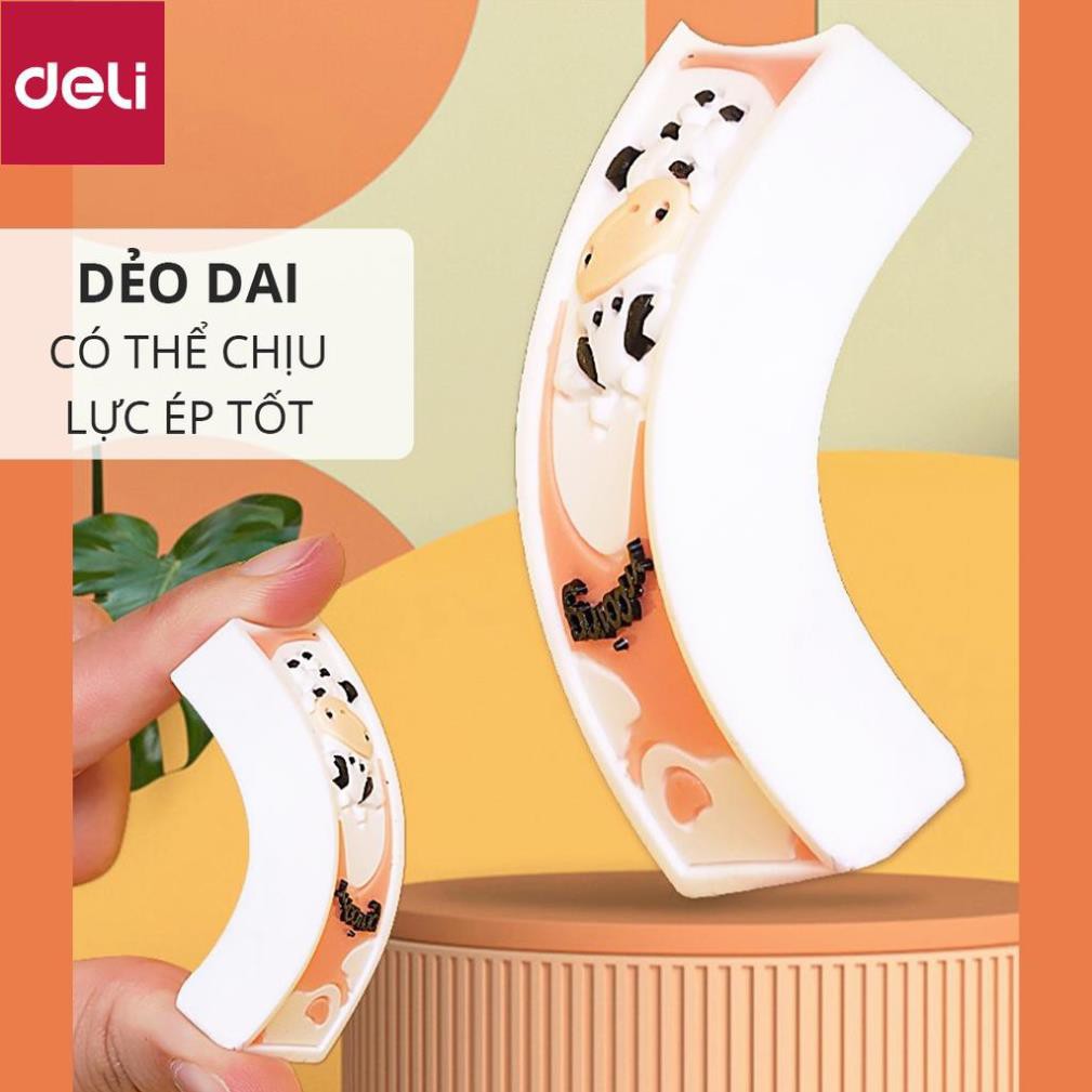 Tẩy hình vẽ bò sữa Deli - Xanh dương/ Cam - 1 chiếc - 71119 [Deli]