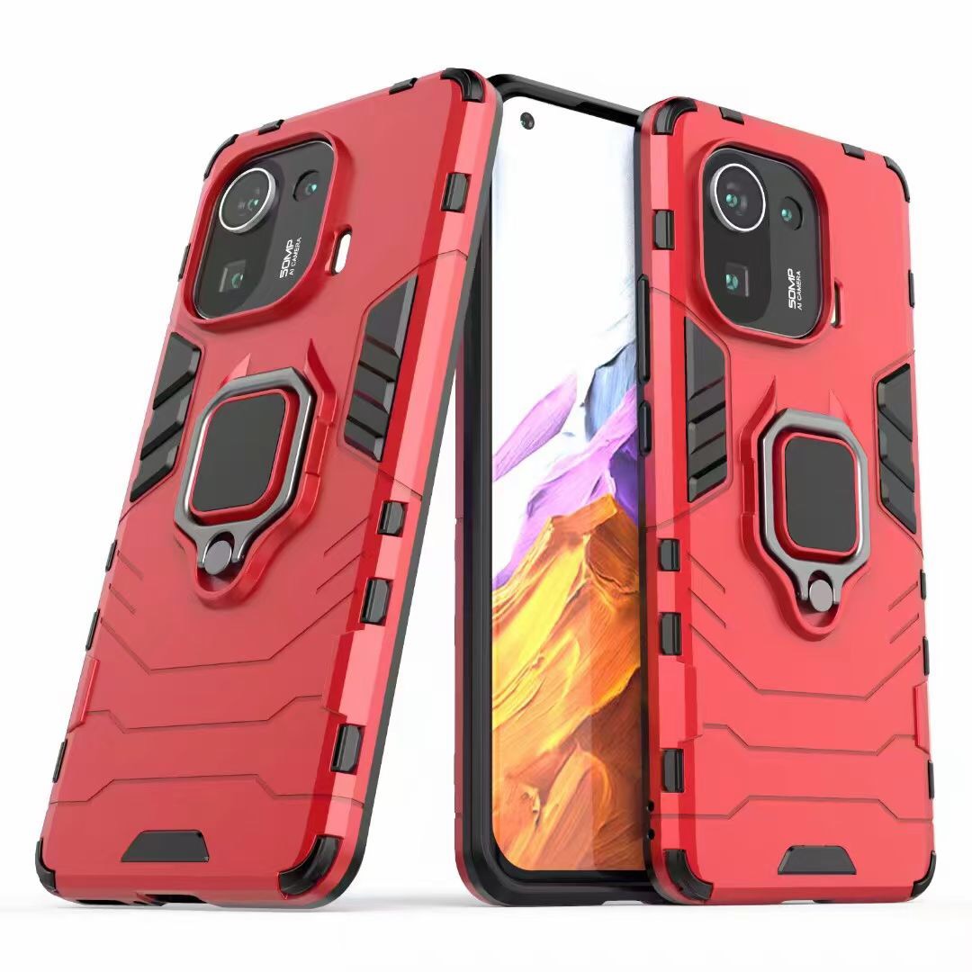 Mobile Ốp Điện Thoại Cứng Kiểu Giáp Iron Man Kèm Giá Đỡ Nhẫn Sang Trọng Cho Xiaomi 11pro Xiaomi 11pro