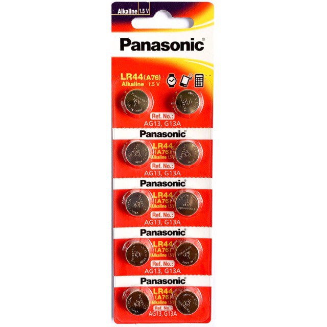 Pin LR44 / AG13 / A76 Panasonic Alkaline Chính Hãng Vỉ 10 Viên
