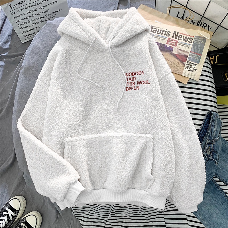 Áo Sweater Dáng Rộng Dày Dặn Ấm Áp Kiểu Hàn Quốc Mùa Thu Đông