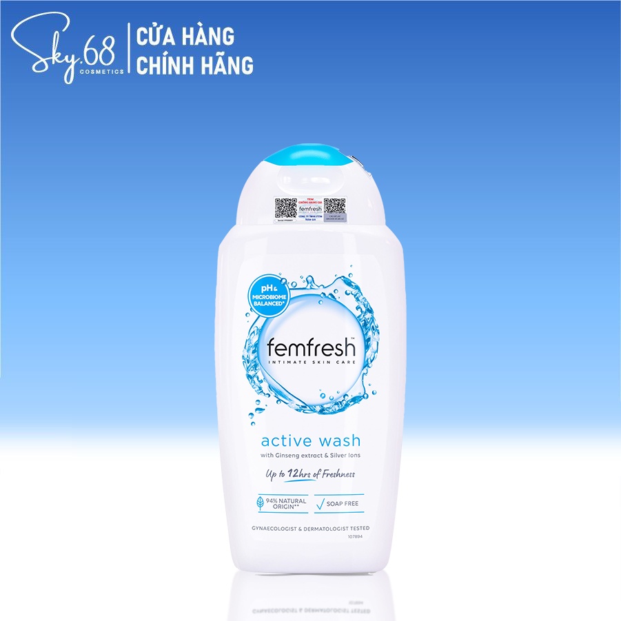 Dung Dịch Vệ Sinh Dành Cho Nam Và Nữ Vận Động Thường Xuyên Femfresh Active Fresh Wash 250ml