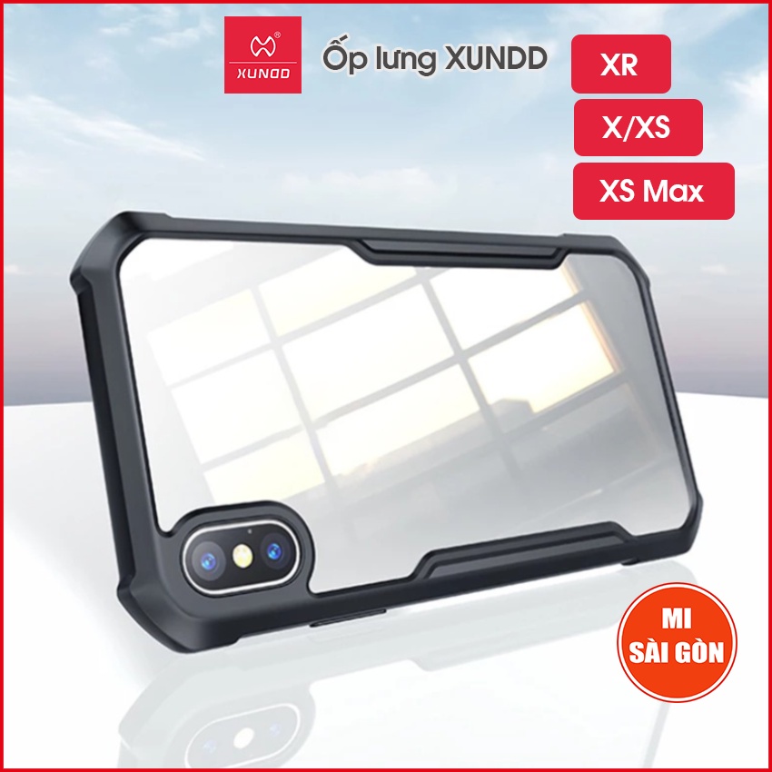 [Hỏa Tốc HCM] Ốp lưng XUNDD iPhone XR/ X/ XS/ XS Max (BEETLE SERIES) - Chống shock, Mặt lưng trong, Viền TPU - Đen