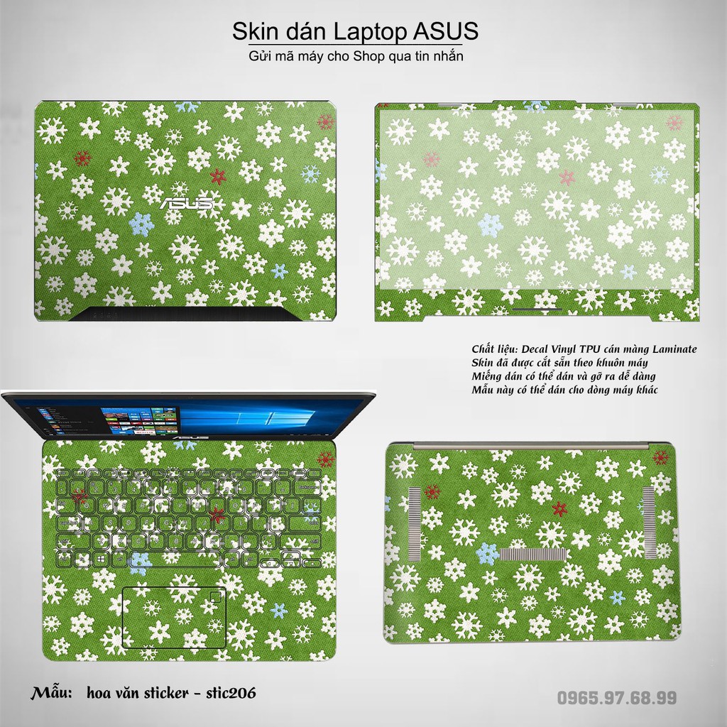 Skin dán Laptop Asus in hình Hoa văn sticker _nhiều mẫu 33 (inbox mã máy cho Shop)