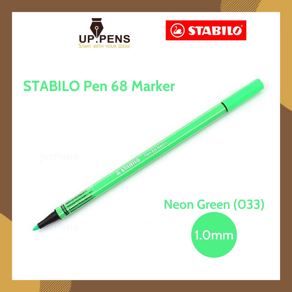 Bút lông màu Stabilo Pen 68 Marker - 1.0mm - Màu xanh lá dạ quang (Neon Green - 033)